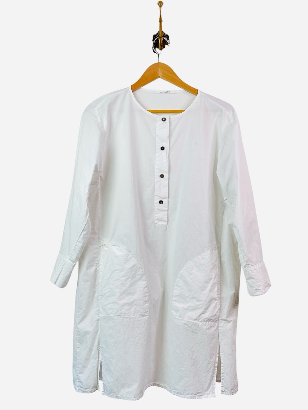 Pomandere White Cotton Tunic Top / Dress Made in Italy Size 42 IT / Medium US